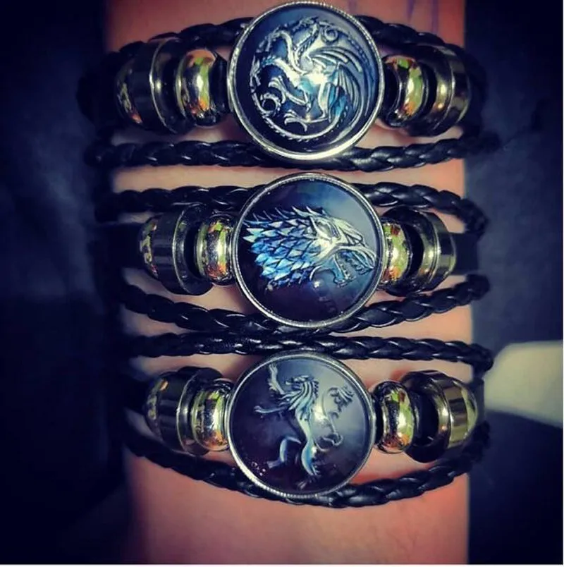 9 видов стилей кожаные браслеты Игра престолов для мужчин мальчиков подарки