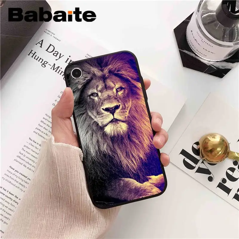 A8 Babaite лев тигр Волк Шаблон Coque Оболочка Чехол для телефона для iPhone X XS MAX 6 6s 7 7plus 8 8Plus 5 5S SE XR 11 11pro 11promax - Цвет: A8