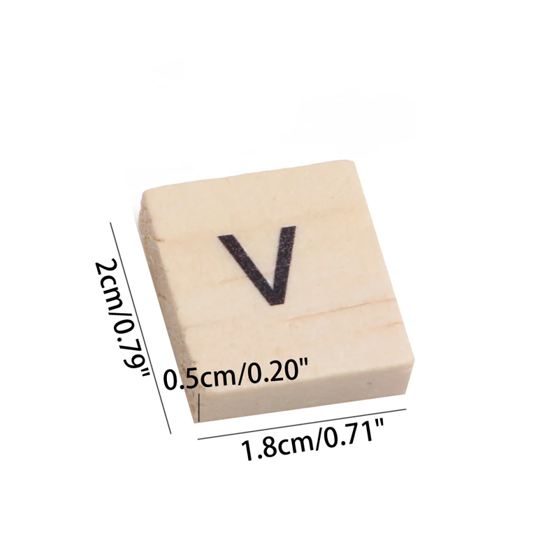 

100 PCs Wooden Alphabet Tiles Black Letters for Crafts Wood-P101