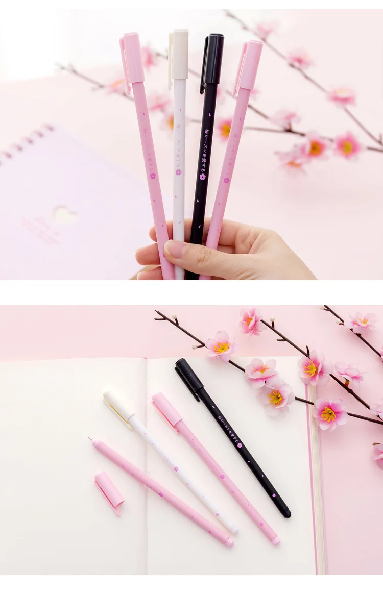 4 шт 0,38 мм японская Милая Черная гелевая ручка Sakura школьные офисные канцелярские принадлежности Kawaii Канцелярские гелевые ручки для школы