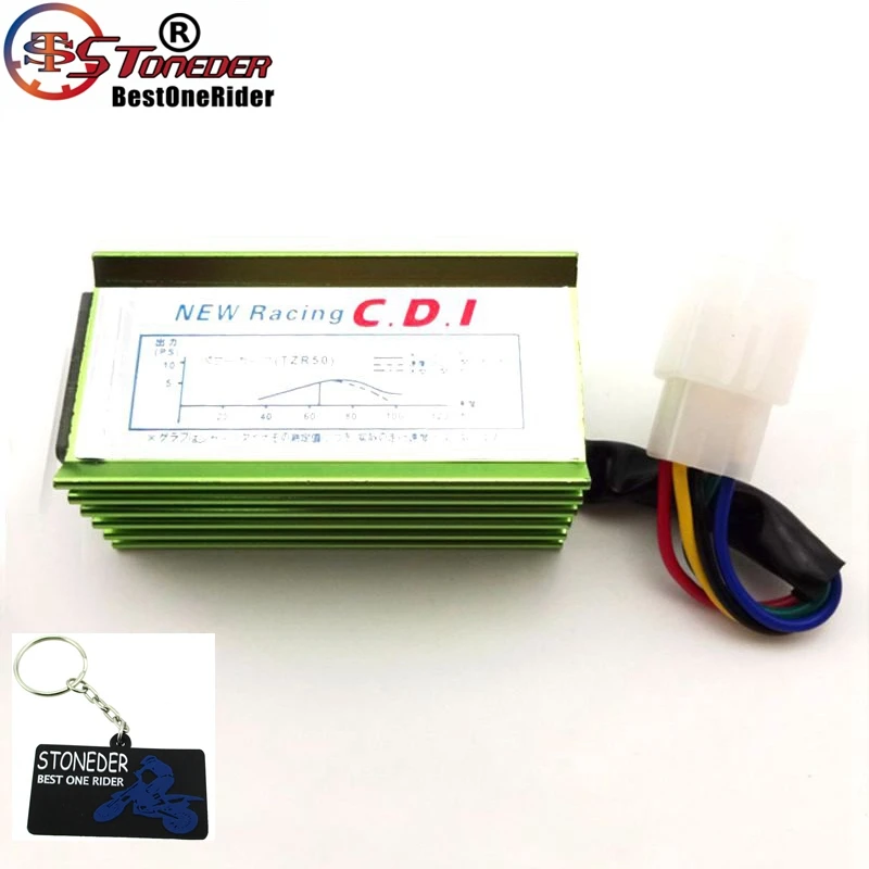 Гонки переменного тока STONEDER Green 5 контактов Коробка зажигания CDI для 50 куб. См 70 90 110