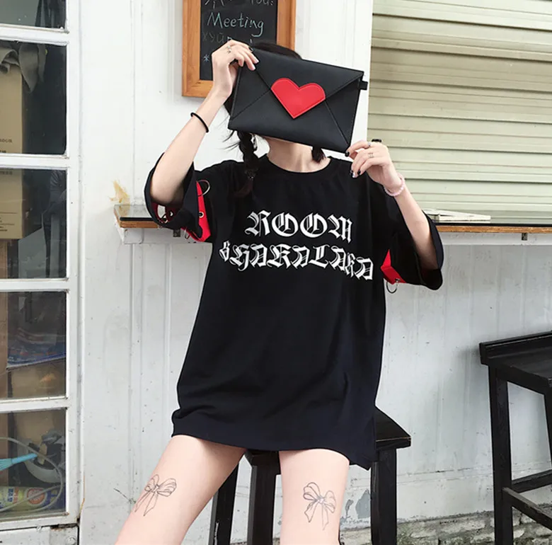 YouGeMan Футболка Топ Женская летняя одежда Корейский Ulzzang Harajuku ретро круг кольцо полый принт короткий рукав Футболка женские футболки