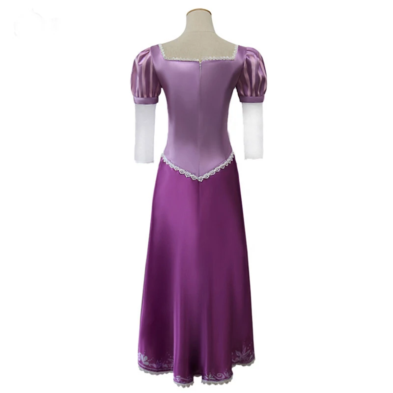 Movie Tangled The Princess Rapunzel Dresses Halloween Party Cosplay Costume Women's Fashion Purple Satin |