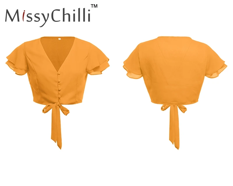 MissyChilli сексуальный шифоновый топ с v-образным вырезом и рюшами на бретелях для женщин с коротким рукавом белый летний обрезанный женский топ пляжный элегантный топ рубашка праздничная