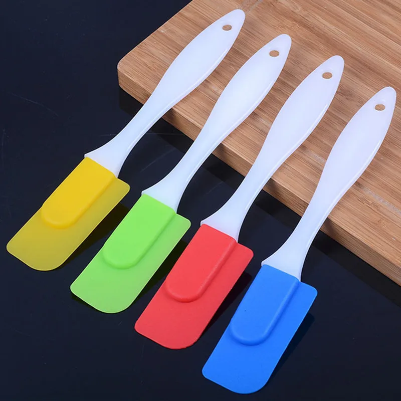 

1PC Kitchen Silicone Cream Butter Cake Spatula Mixing Batter Scraper Brush Butter Mixer Cake Brushes Baking Tool Random Color
