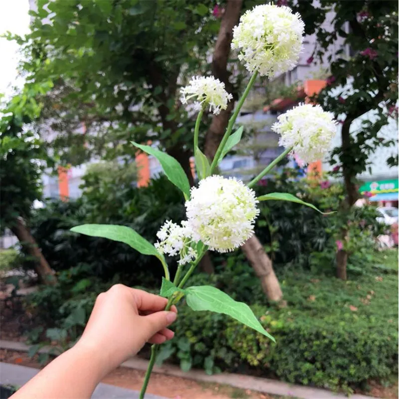 Искусственный длинный стебель Одуванчик (5 головок/шт) Имитация круглого