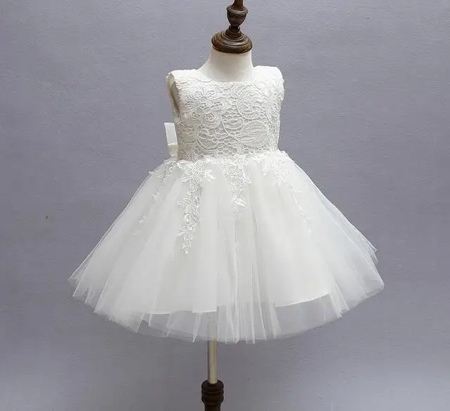 Новинка 2016 белые платья для крещения и маленьких девочек платье на 1-летний день