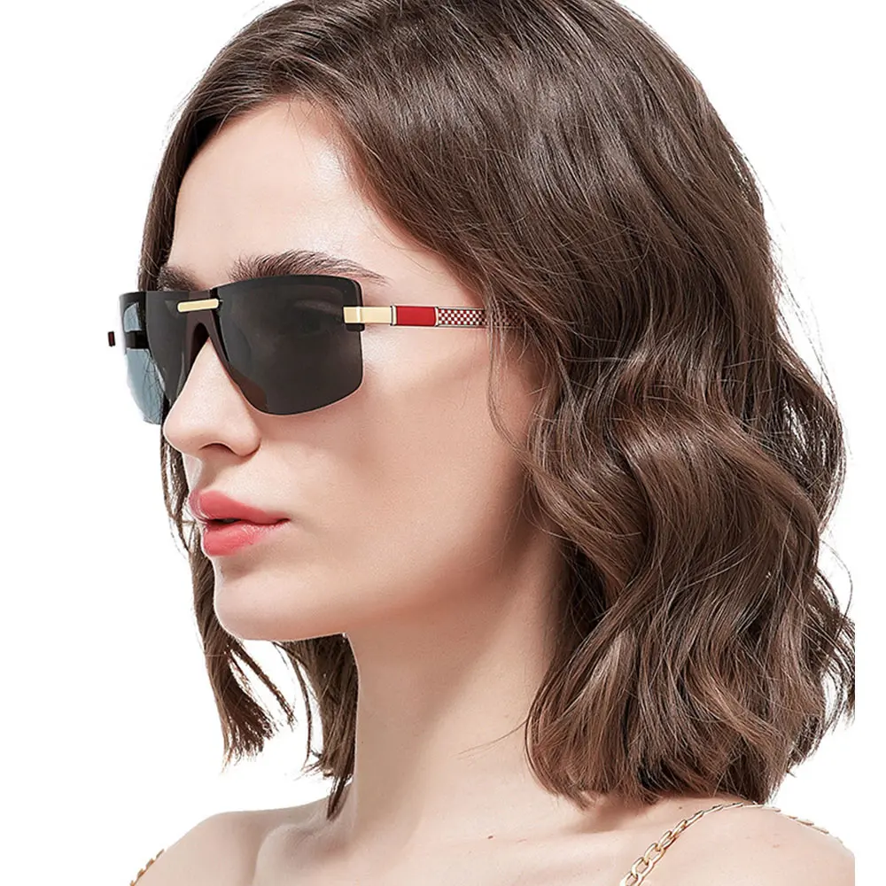 Минимальная высокое качество полукадра Квадратные Солнцезащитные очки Для