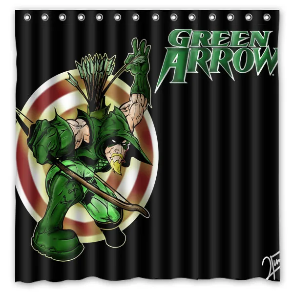 Green Arrow Waterproof Shower Curtain Home Bathroom Curtains with 12 Hooks Polyester Fabric Bath | Дом и сад