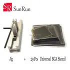 Универсальный трафареты BGA с прямым нагревом, 29 шт., шаблоны + реболлинга для ремонта чипов, набор для пайки