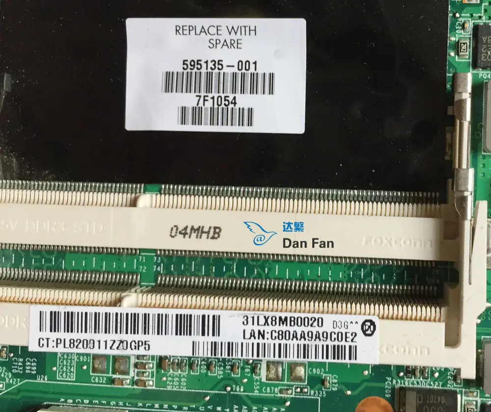 Материнская плата для ноутбука HP Pavilion DV6 DV6-3000 595135-001 + процессор DA0LX8MB6D1 материнская
