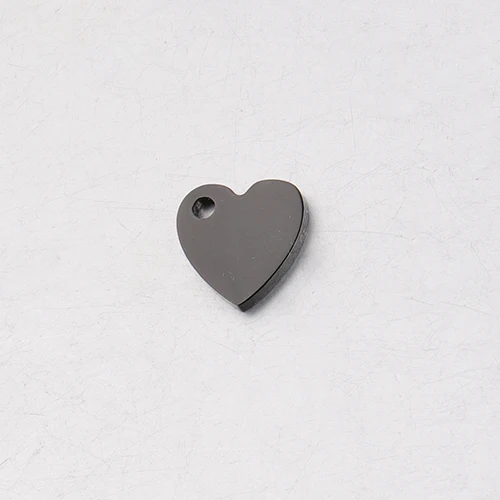 small black Fnixtar маленькое сердце большое полое Сердце зеркальные шармы из полированной нержавеющей стали DIY Шарм для соответствия 20 шт./лот - Окраска металла: small black