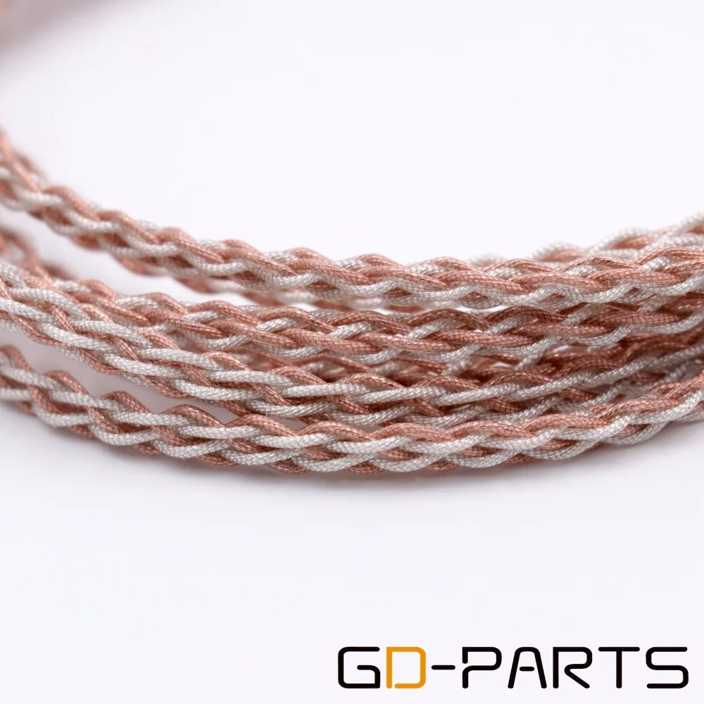 GD-PARTS 1,2 м гибкий 6N OCC Платиновый кабель для наушников DIY Hifi аудио наушники обновление провода мягкий ПВХ один кристалл серебряный кабель
