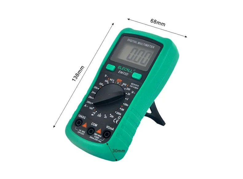 

EM33D Новый AC/DC 600V 3 1/2 мультиметр хранение данных Бесконтактный индикатор подсветки цифровой мультиметр