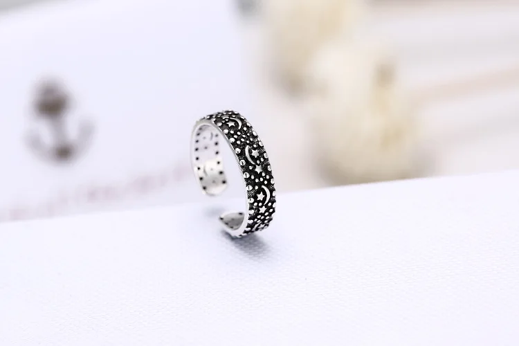 Женское кольцо из серебра 925 пробы с Луной и звездами|jewelry ring|jewelry ring moldjewelry display |