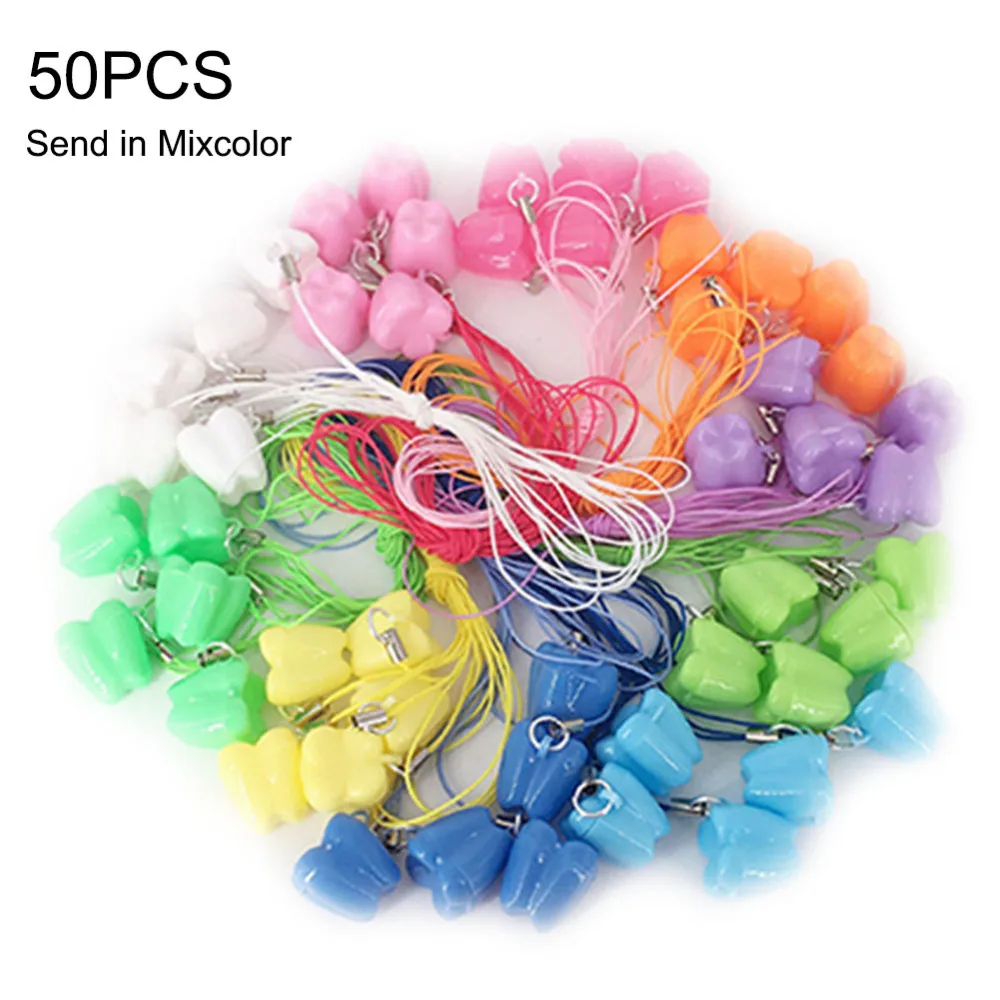 50 шт. детская мини коробка для хранения с лиственным зубом форма зуба цепочка