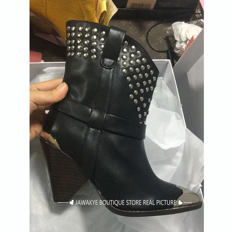 Botas mujer; ковбойские сапоги из натуральной кожи в западном стиле; Женские Дизайнерские Сапоги до середины икры с бахромой и металлическими заклепками на танкетке и высоком каблуке