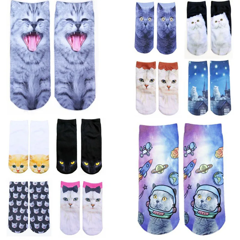 5 пар женские носки с 3D принтом скелетоны забавные для девочек|5 pairs womens socks|women
