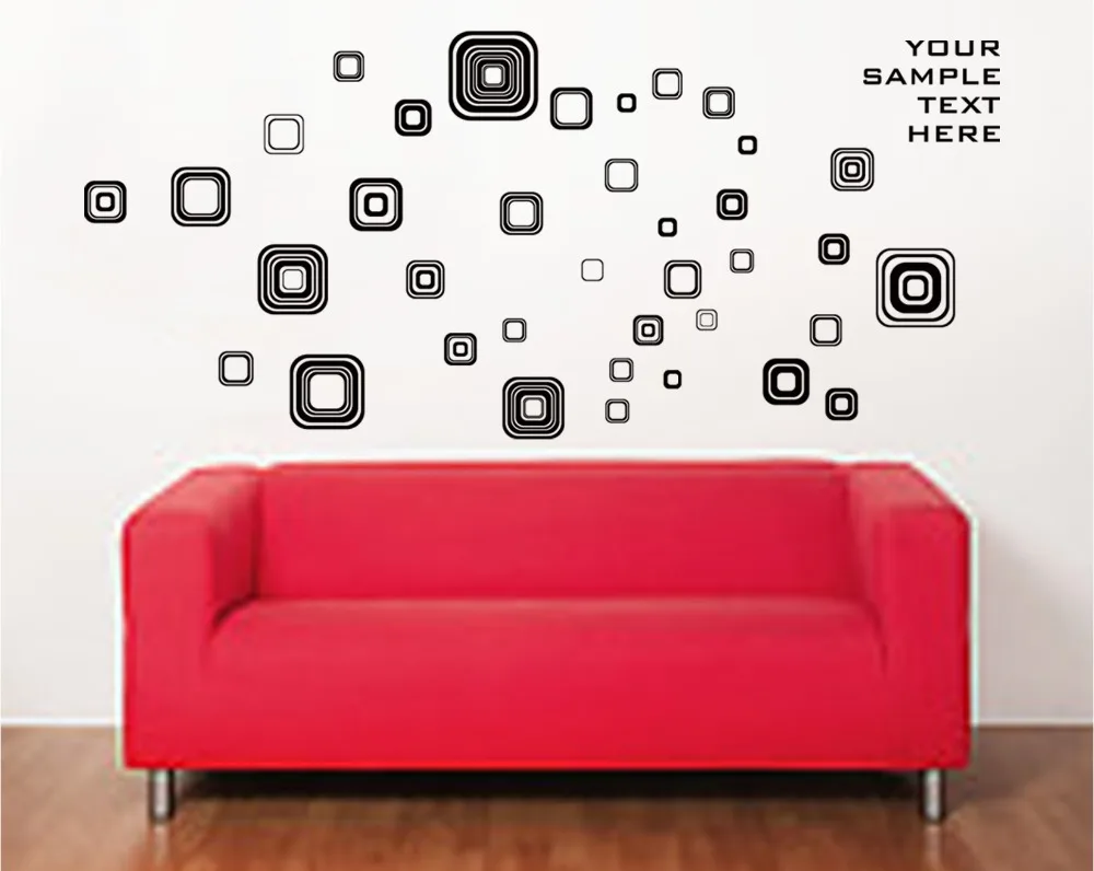 Винтажный настенный стикер с геометрическим узором для гостиной черные и белые