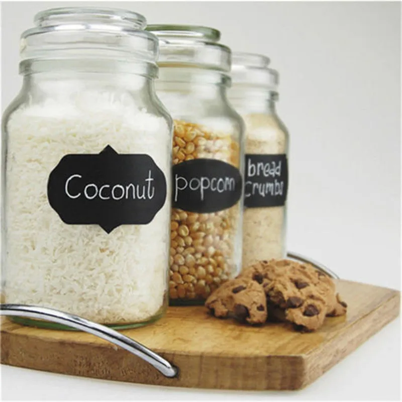 36 шт./компл. наклейка на доску Craft Kitchen Jars Ярлыки-органайзеры 5 см x 3 черная доска |
