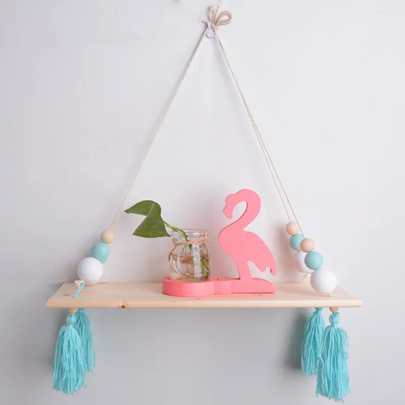 INS домашнего интерьера девушка сердце дерево полка бусины с хлопчатобумажной