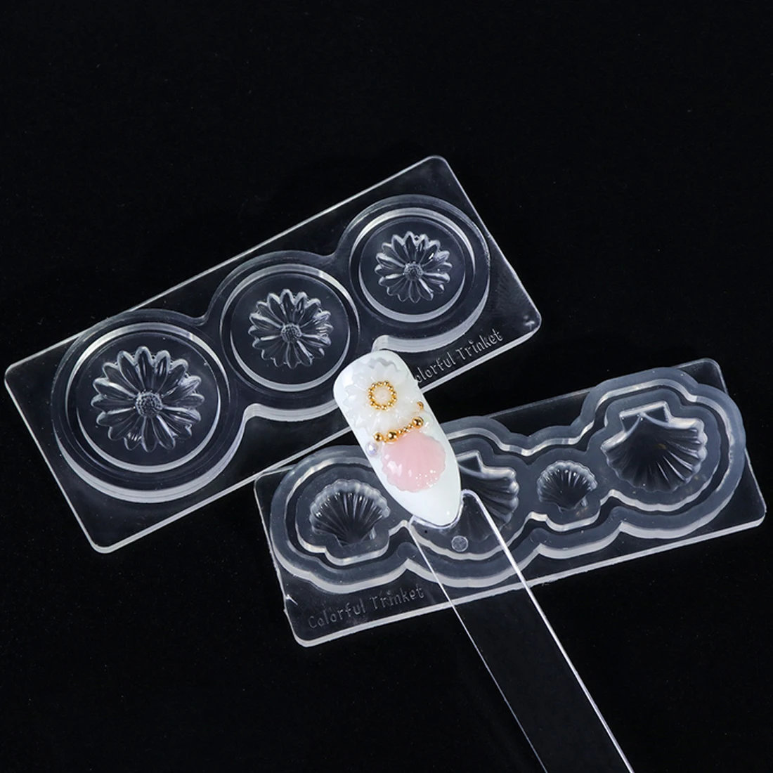 Форма для 3D резьбы по смоле инструмент ногтей прозрачная смола силикон простая и