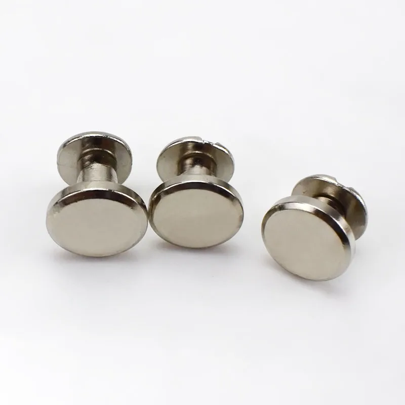 Silver Meetee, 20 шт., 5-8 мм, винты с плоской головкой, заклепки для ногтей, сделай сам, сумка, книга, блокнот, металлический переплетный ремень, аксессуары, пряжка с заклепками, BF007 - Цвет: Silver