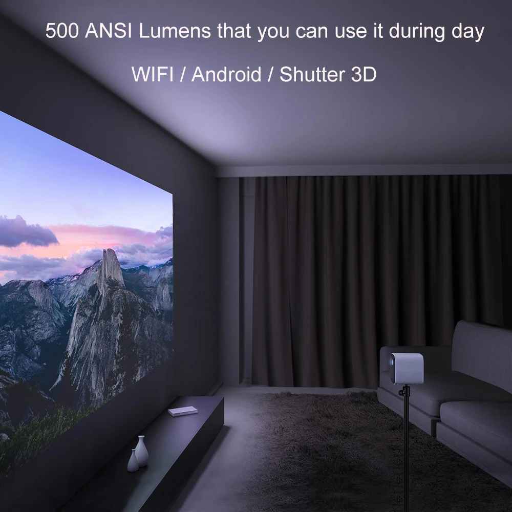 Оригинальный портативный мини проектор Xiaomi Mijia DLP 1080p поддержка 4K видео 3D Wi Fi 500 ANSI
