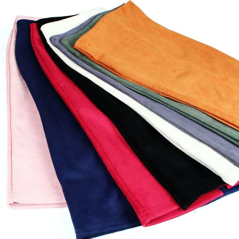 Юбка-карандаш Женская замшевая однотонная плотная эластичная винтажная