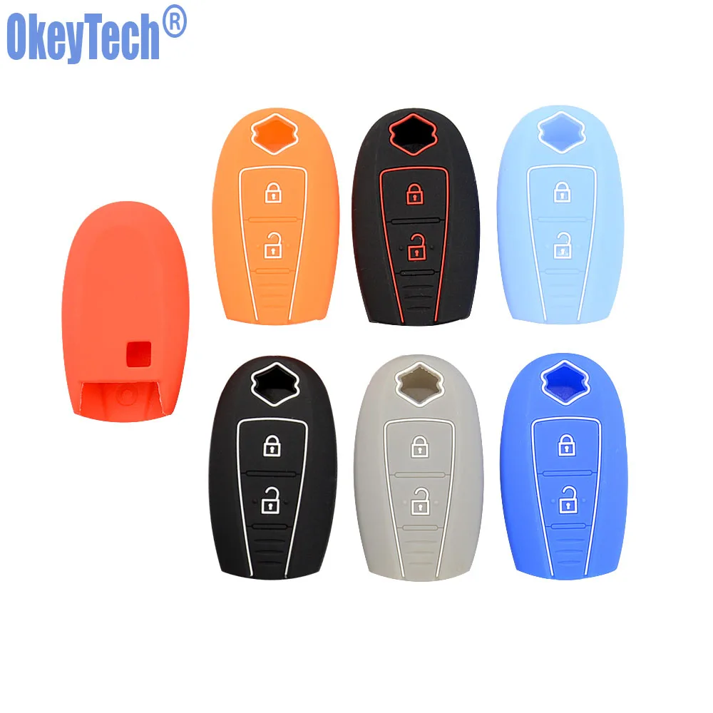 OkeyTech 2 кнопки мягкий силиконовый смарт чехол для ключа Suzuki Swift Kizashi SX4 S Cross