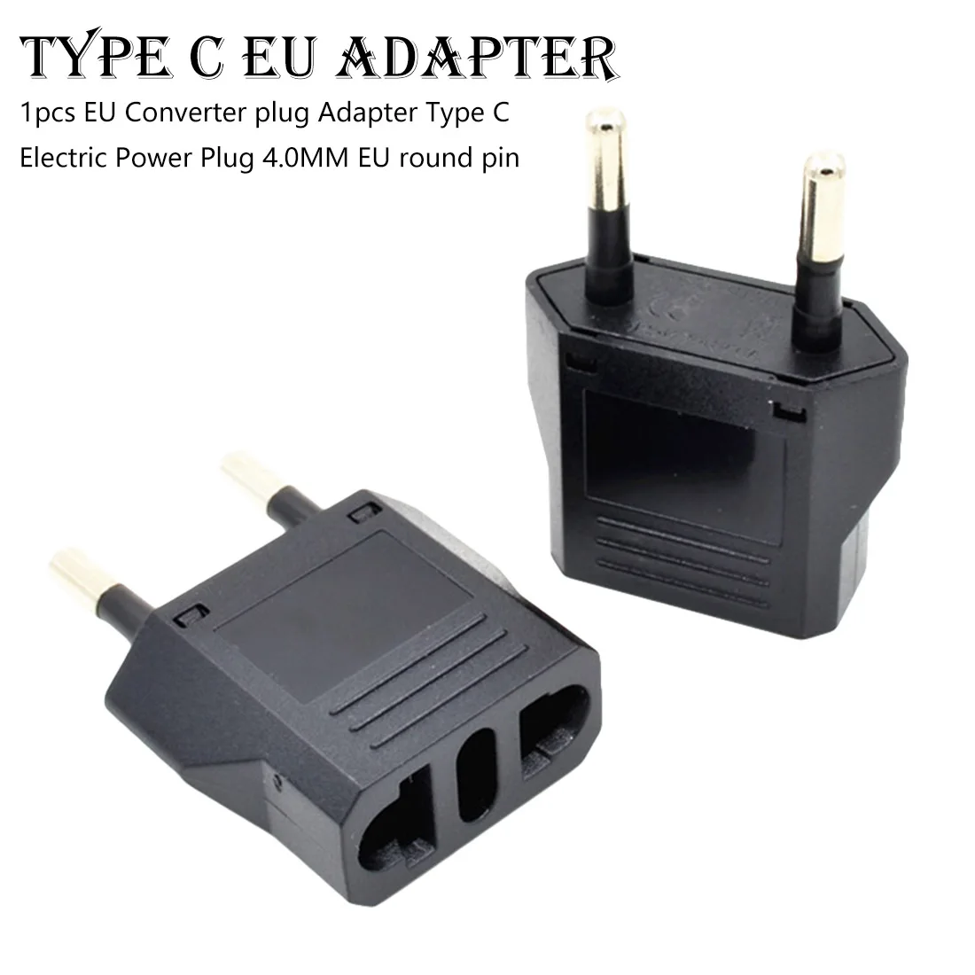 1pcs EU Euro Plug Power Adapter US To Eu European Type C AC Travel Adapter Electrical Plug Converter Sockets Outlet