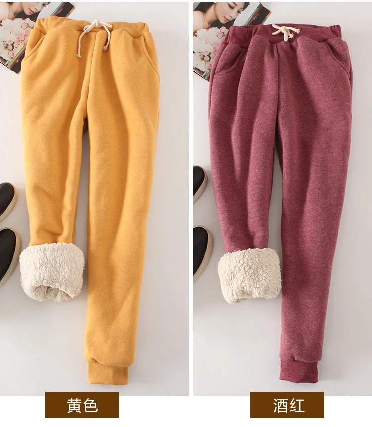 Теплые зимние брюки Pantalon Femme плотные бархатные женские повседневные флисовые