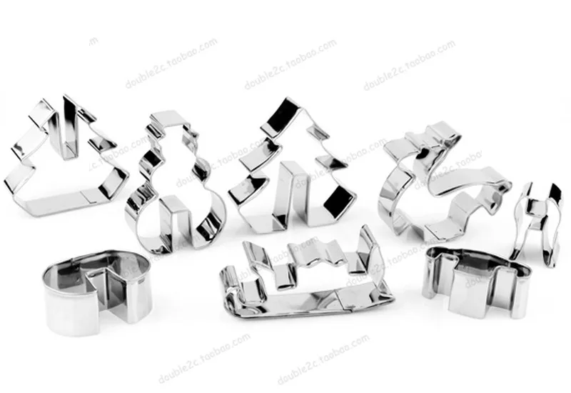 8 шт./лот 3D Рождественский сценарий резак для печенья набор украшения из