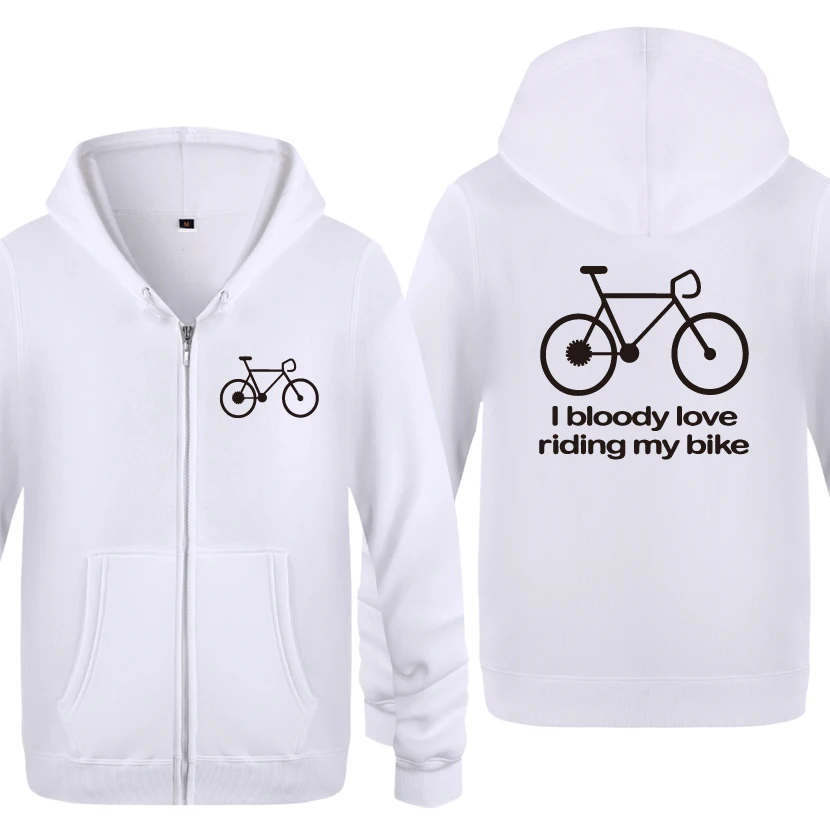 I Bloody Love Riding My Bike-Cyclist подарочные толстовки мужские мужские флисовые кардиганы на молнии толстовки с капюшоном