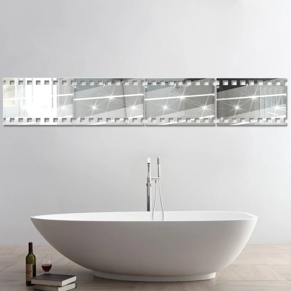 

E WALL 186 film style decorative mirrors Eco-friendly acrylic mirror surface wall stickers for background decor of home and shop