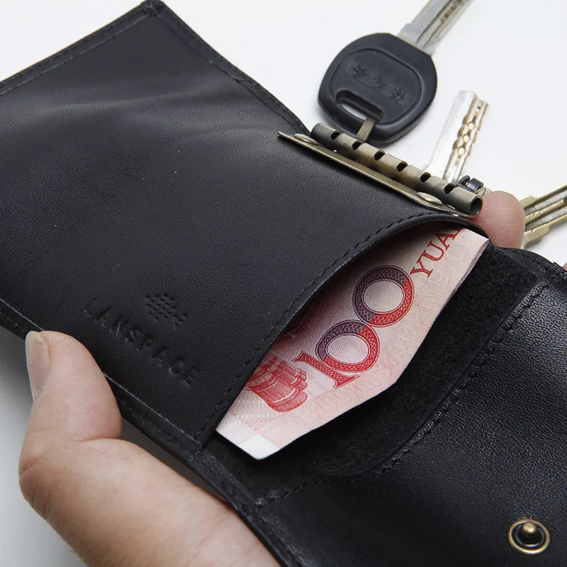 LANSPACE модный брендовый Чехол бумажник для ключей из коровьей кожи ручной работы|key