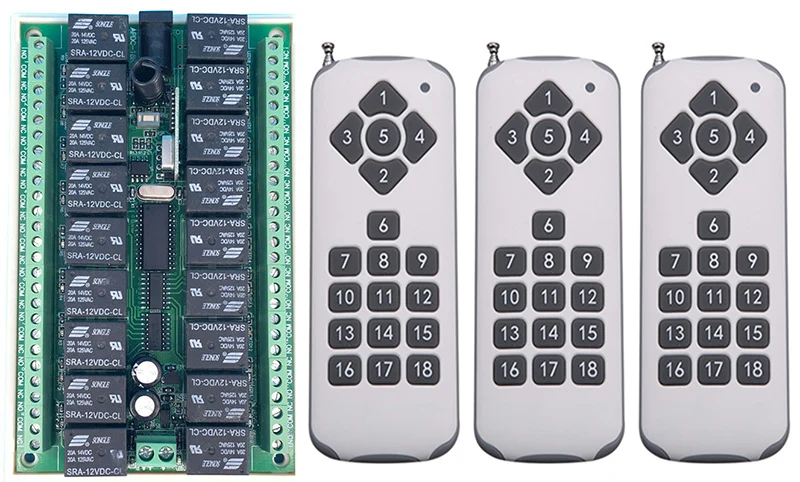 DC12V 24V 18 CH 18CH RF Беспроводной дистанционного Управление светильник выключатель