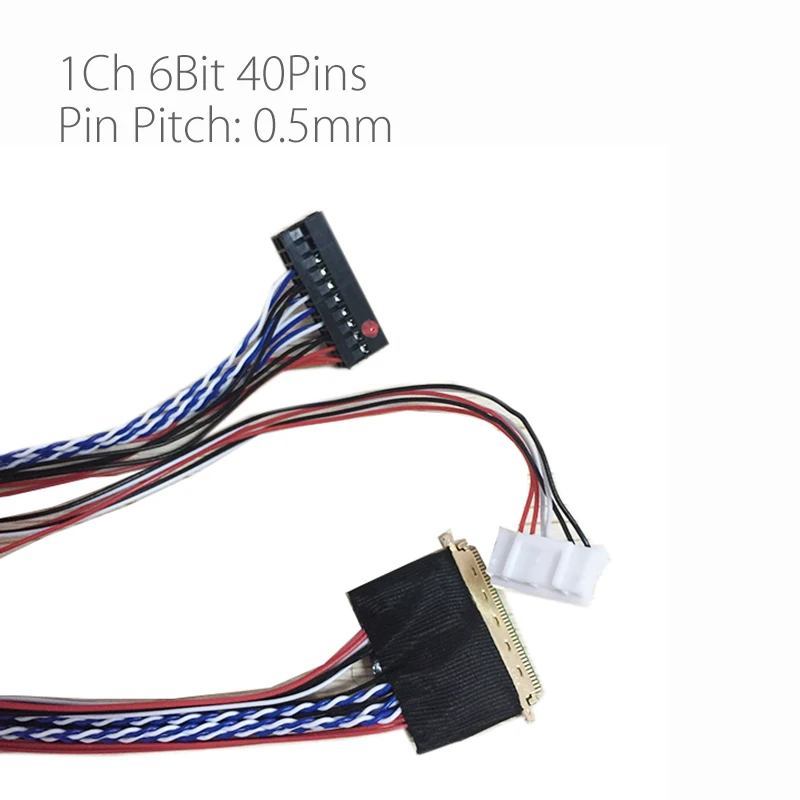 Универсальный кабель 1ch 6bit 40pins lvds 300mm LP140WH1 экран 0 5 мм Pin шаг для LCD DIY v56 3663|Кабели