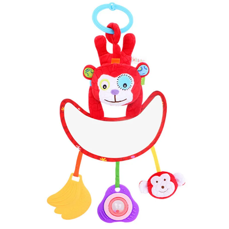 

Baby Hanging Bed Bell Toddler Baby Rattles Mobiles Toys Kids Distorting Mirror Animal Doll Containing Teether Educational Toy