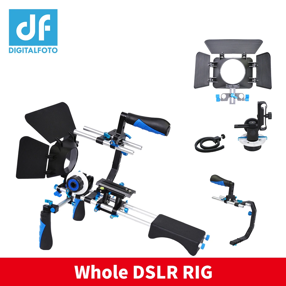 DF DIGITALFOTO DSLR rig follow focus + Матовая коробка кольцевой ремень видео 5D2 камера наплечное