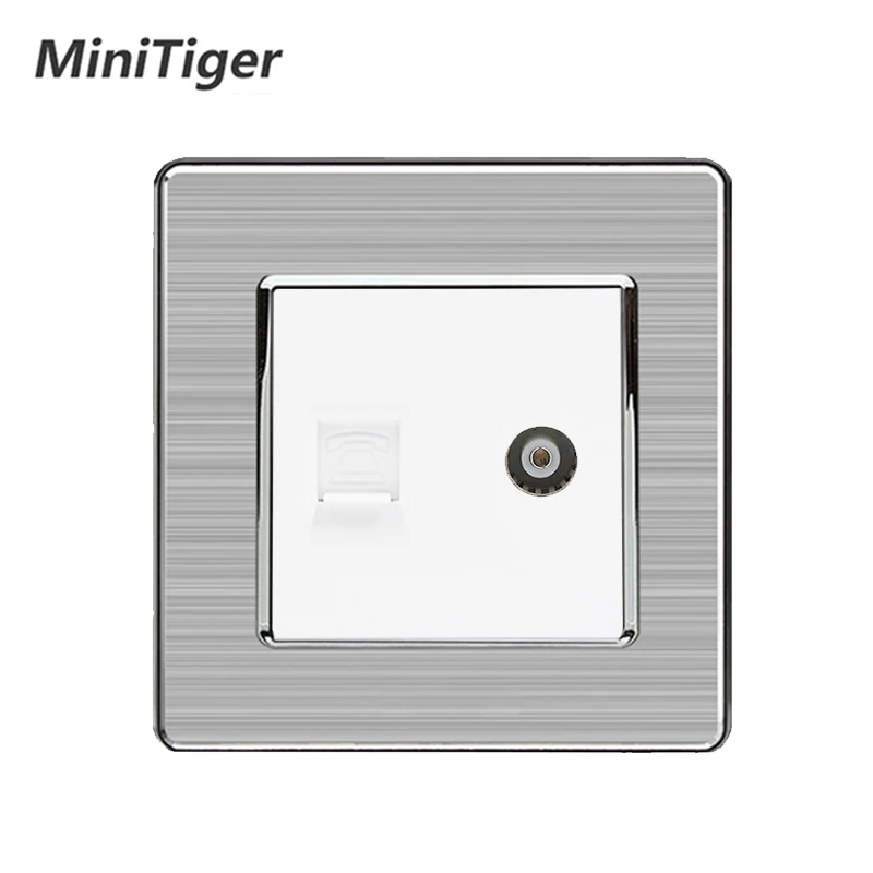 Двухъядерный телефонный соединитель Minitiger 2 Gang RJ11 с гнездом для телевизора