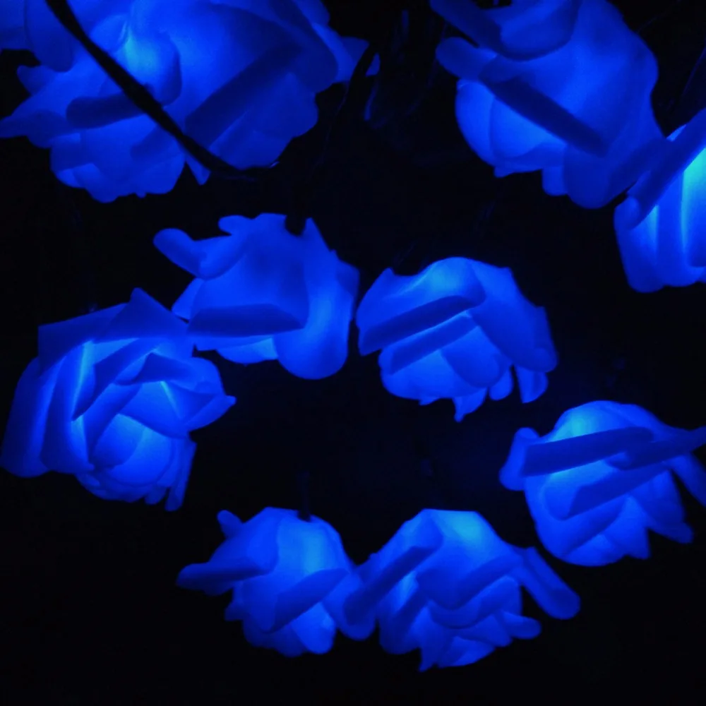 Солнечная Свадьба Розы Цвести Цветок LED Fariy Строка Огни Открытый Партии День