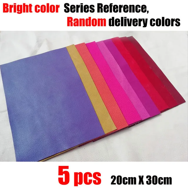 5PCS Bright color Растительного дубления воловьей кожи материал ткань кусок, кожа ткань для изготовления кожи ручной работы DIY Искусство ремесло швейная ткань - Цвет: 5PCS Bright color