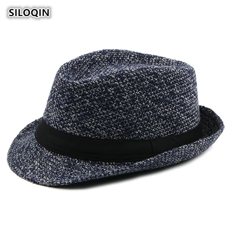 

SILOQIN Autumn Winter New Style Middle-aged Elderly Leisure Fedoras Hat Trend Wild Solid Color Fashion Men Jazz Hats Dad's Hat