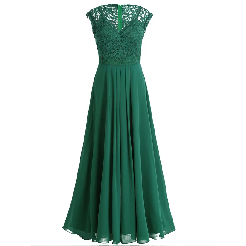 TiaoBug зеленый/черный Vestidos женские платья подружки невесты Вечерние платья для торжеств длинное платье для выпускного вечера Тюлевое кружевное макси платья для взрослых - Цвет: Dark Green
