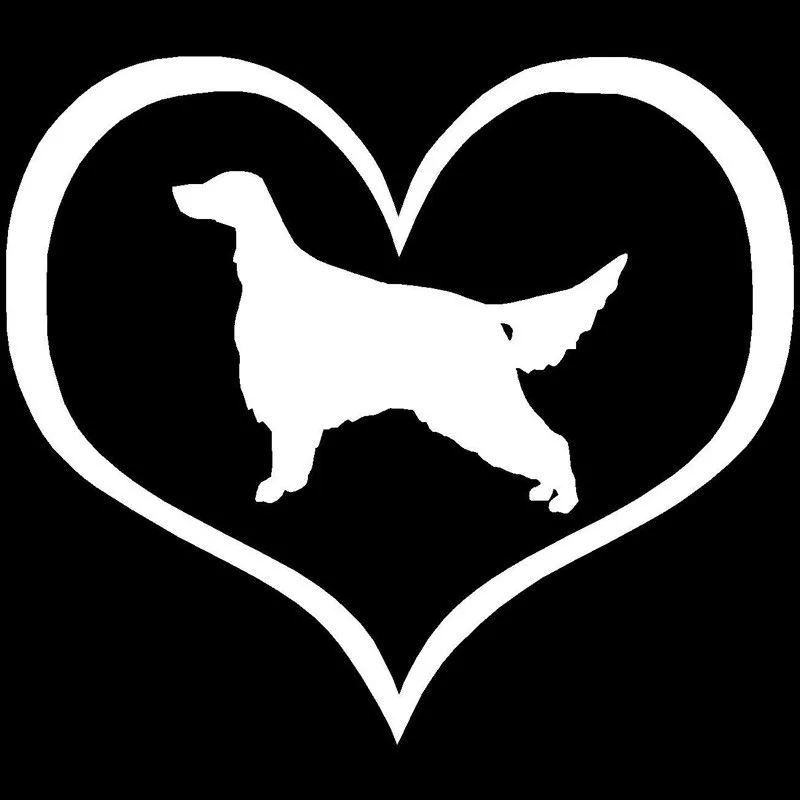 10.9*9.5CM Irish Setter Dog Heart Vinyl Decal Waterproof Car Stickers Styling Motorcycle Decoration Black/Silver GS3893 | Автомобили и