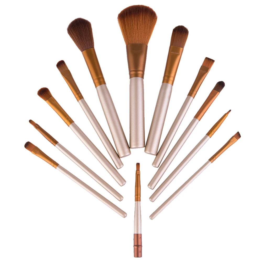 

12pcs / Set Professional Foundation Makeup Brushes Set Cosmetic Tools Kit with Metal Box - 50 Sets / Pack