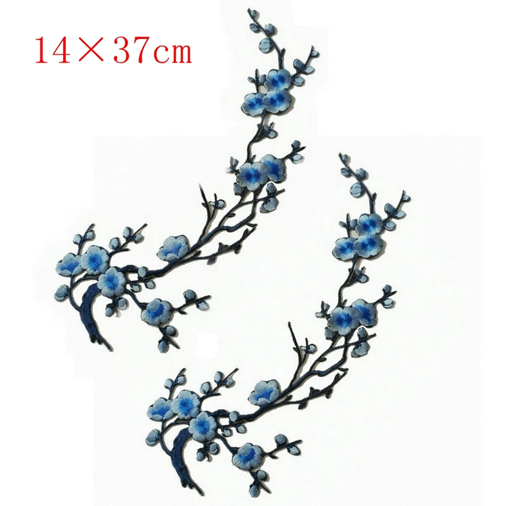 Патчи с цветами сливы 2 шт. для одежды свадебного украшения утюга платья или шитья