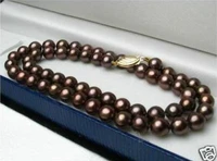 selling jewelry pretty 8mm chocolate brown south sea shell pearl necklace 18 aaa