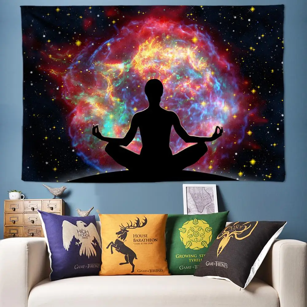 Chakra гобелен настенный Psychedelic Galaxy украшение Хиппи Мандала Йога Медитация